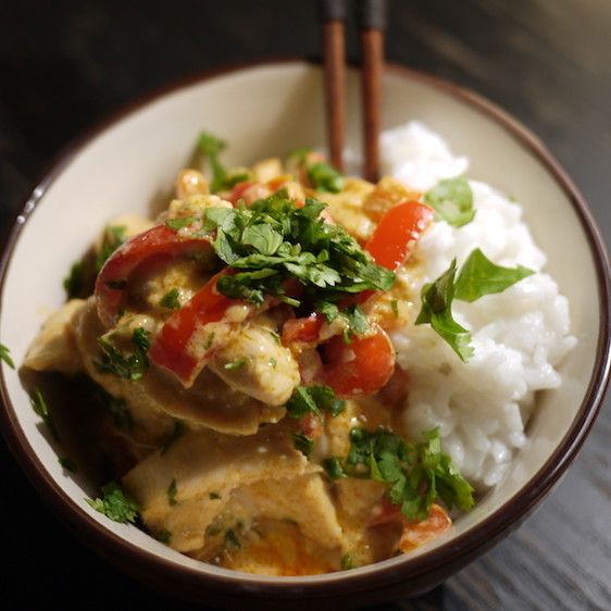 Curry rosso di pollo e riso thai al cocco by alessia vicari puntarella rossa